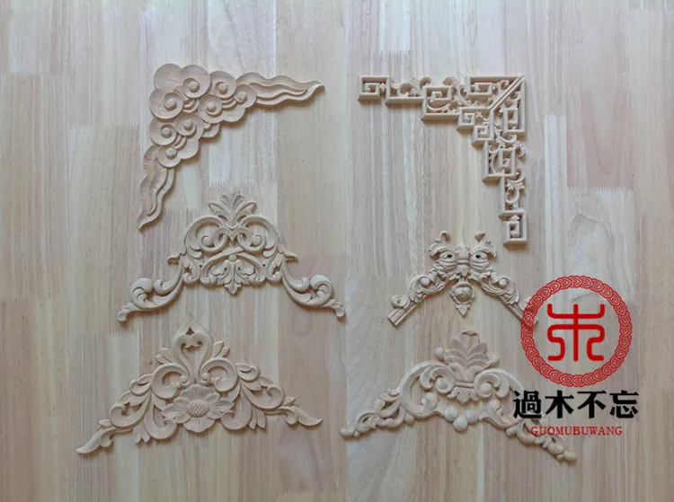 

A wood not forget Dongyang wood carving in the European floral floral wardrobe furniture door window auspicious clouds corner co