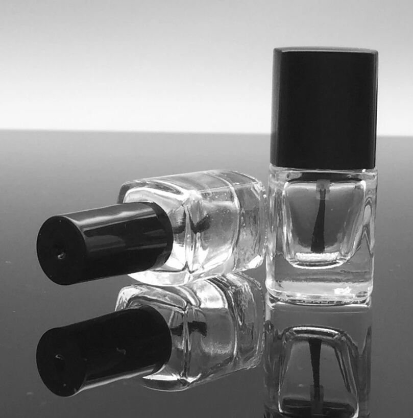 

200pcs 5ml Square nail polish bottle bottles with white black lid,Small Glass Nail Polish Bottle