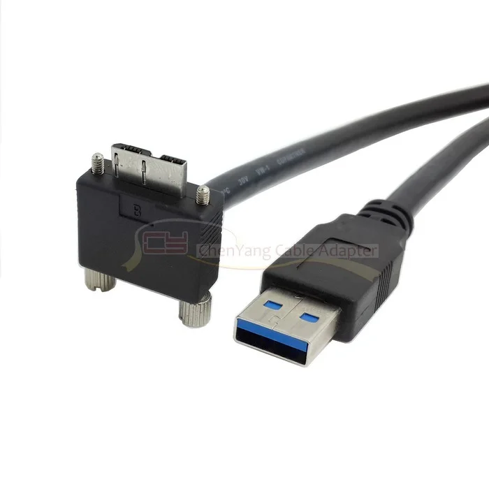 

Zihan 90 Degree Right Angled Micro USB Screw Mount to USB 3.0 A Type Data Cable 1.2M