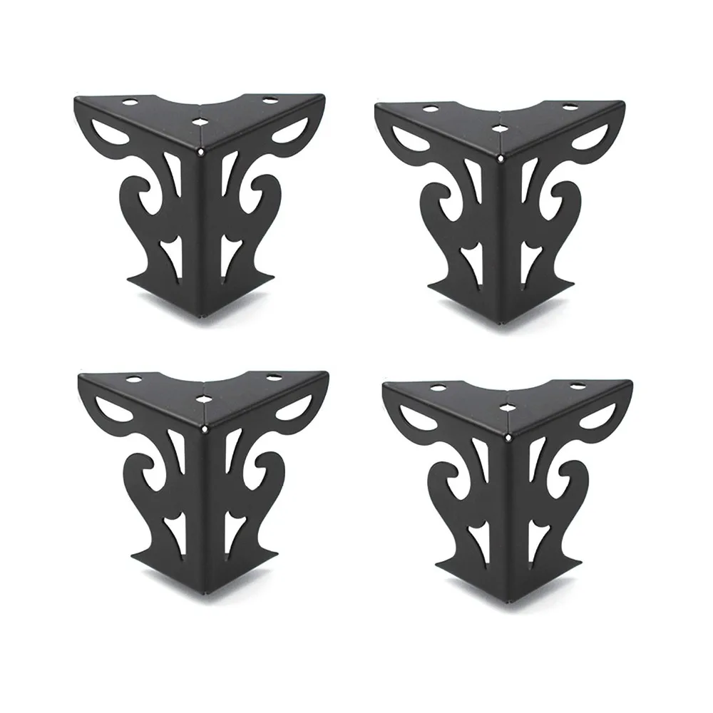 4pcs 8cm Height Hollow Out Modern Furniture Sofa Legs Matte Black Finish Table Cabinet Bed Cupboard Furniture Feet