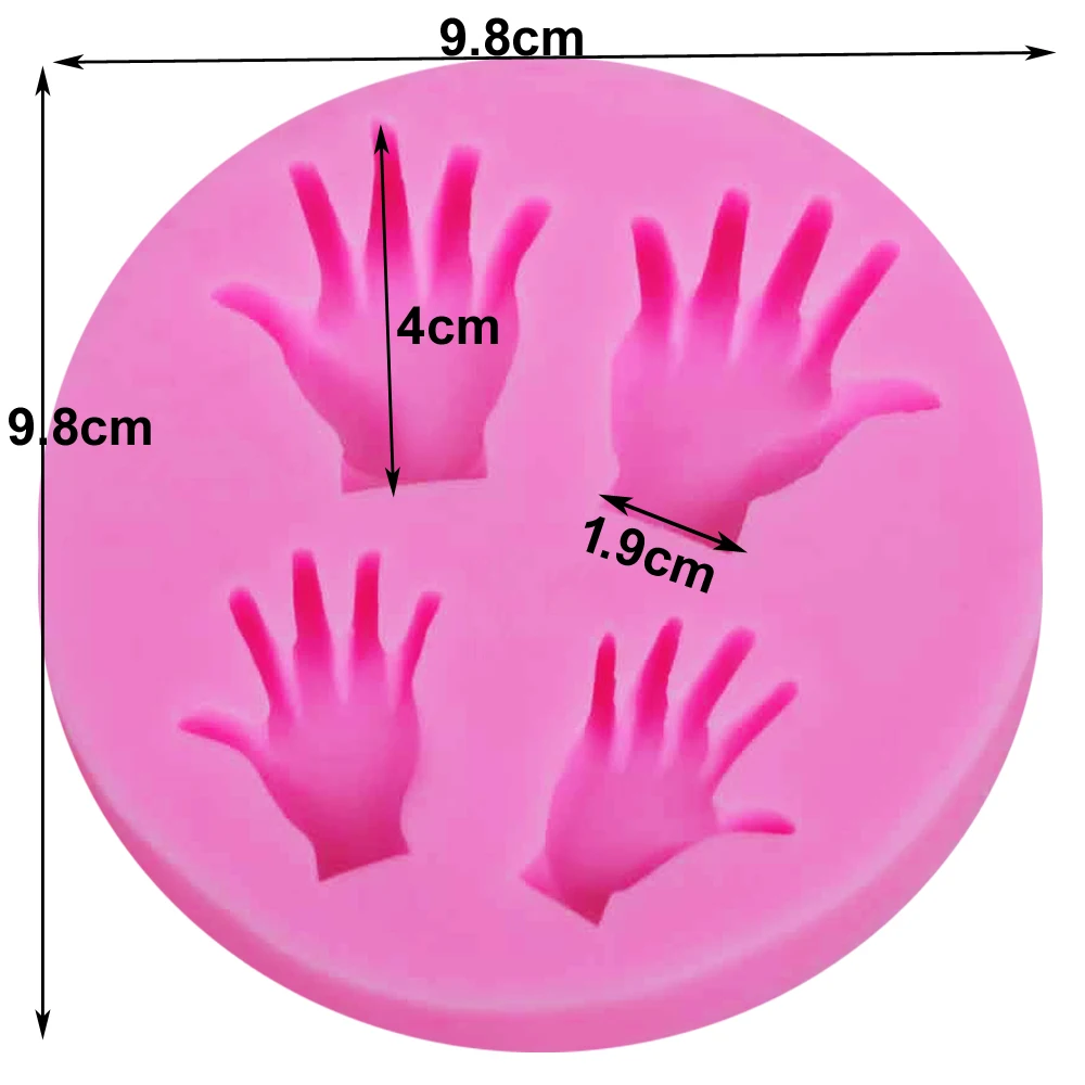 Byjunyeor M565 Human Hands UV Resin Silicone Mold Fondant Chocolate Candy Lollipop Crystal Epoxy Soft Clay Bake Tools