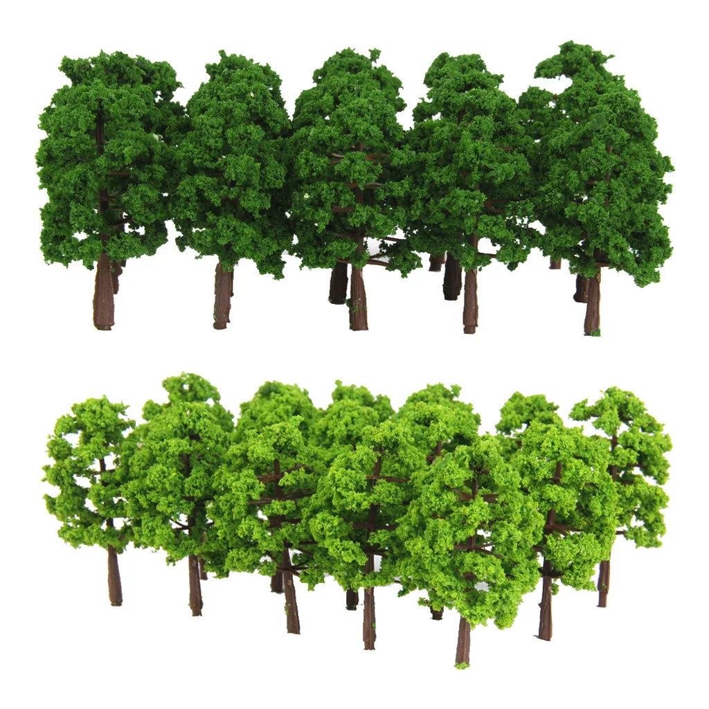 40 Pieces 8cm 1:150 N Scale Plastic Model Trees Railroad Landscape Scenery  model trees to decorate building model, roadway,