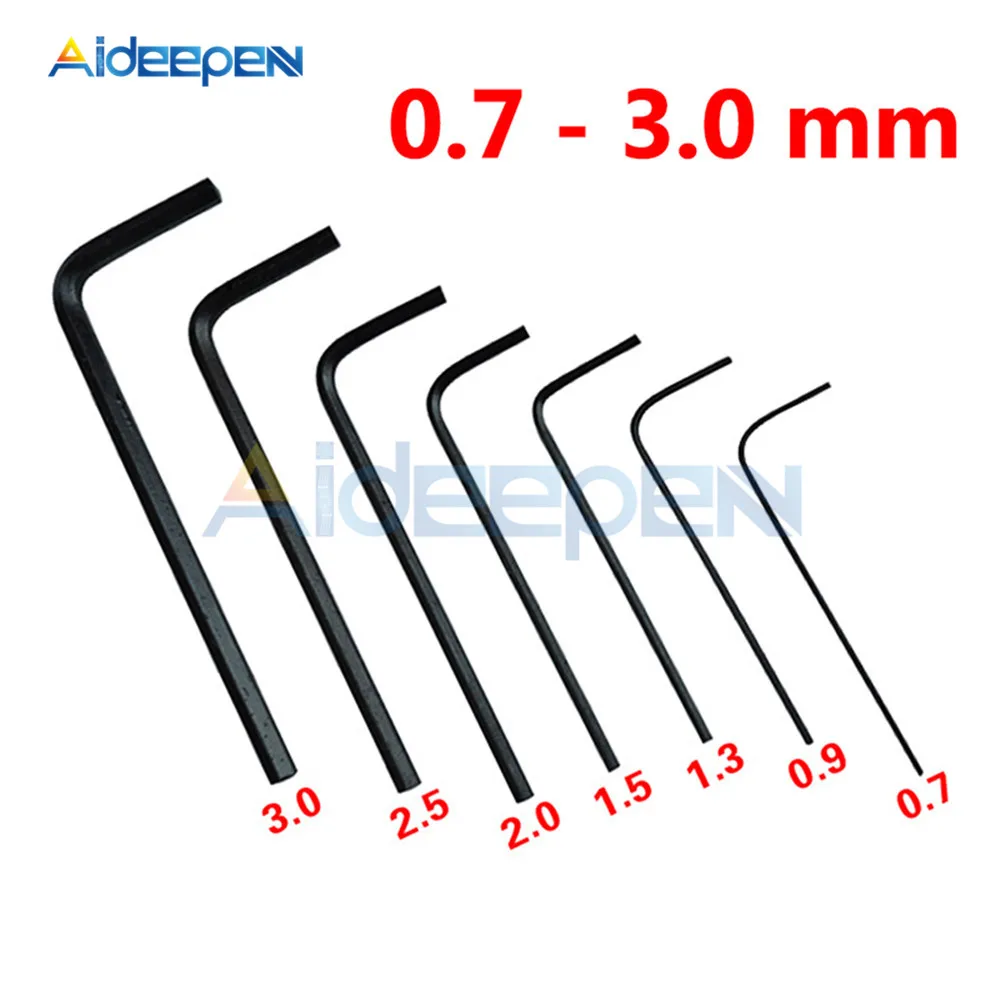 7 Pcs/Set 0.7mm-3mm Mini Micro Hexagon Wrench Hex Allen Key Set Wrench Screwdriver Tool Kit