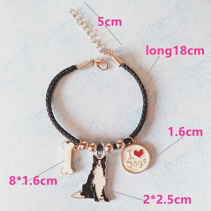 Cute Pomeranian charm bracelets amp bangles for girls women men rope chain silver color pet dog pendant male female bracelet