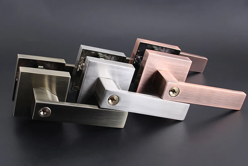 

Free shipping single bolt lock room door handles interior lock with 3pcs brass keys 3 colors HM98