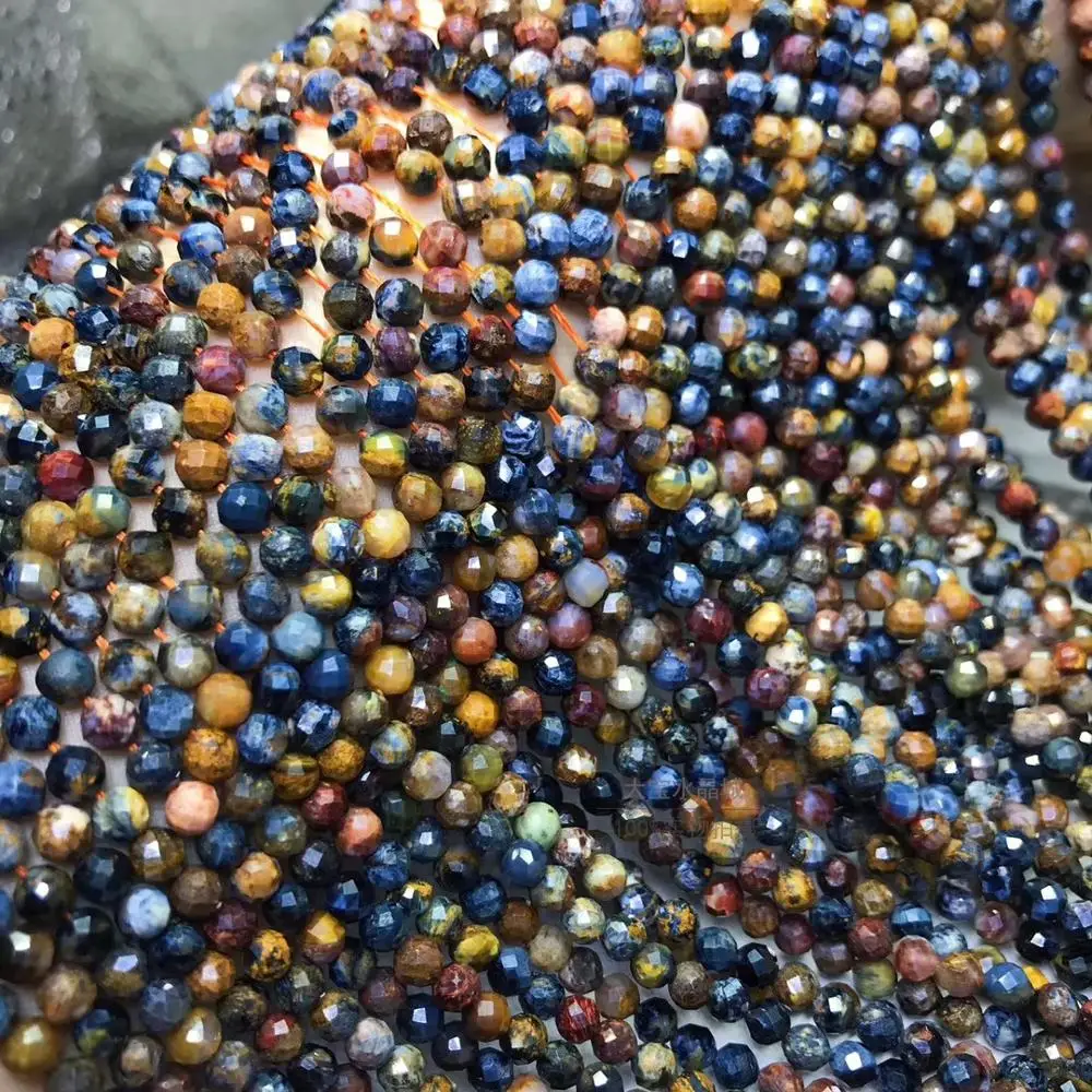 

loose beads PETERSTONE ROUND FACETED 4MM nature for making jewelry necklace 14inch FPPJ wholesale