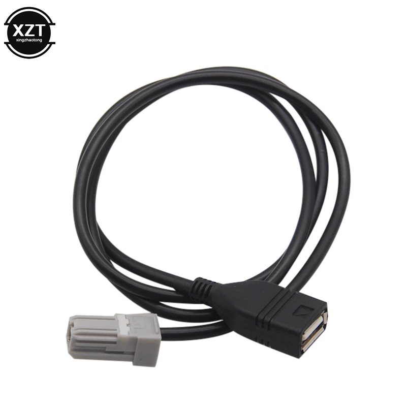 Black New Car Aux Audio Media Wire To USB Adapter Conector 80cm For Toyota RAV4 EZ Verso Camry Car Accessories