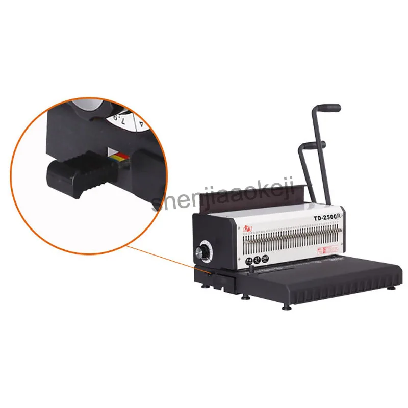 A4 paper manual Wire Binding Machine TD-2500R (Round ) iron ring binding machine desk calendar punch machine 300 sheets binding