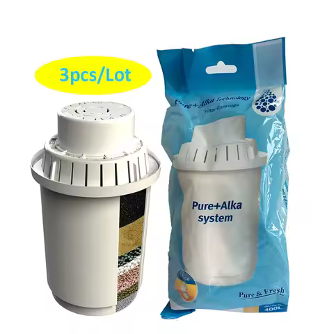 3-Pack Replacement Water Filter Cartridges for 3.5L Alkaline Mineral Water Ionizing Filter Pitcher Pure Alka System Jug Filter