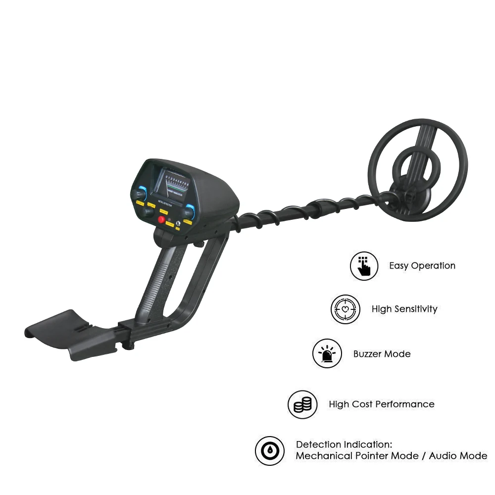 MD-4080 Metal Detector with Pinpoint, Adjustable DISC Function Lightweight Gold detector with Waterproof Coil