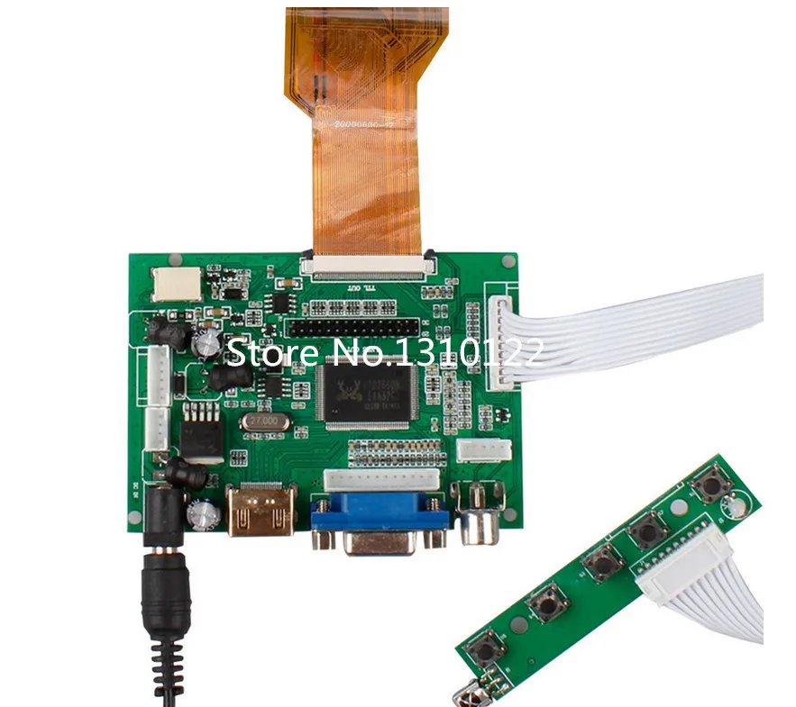 LCD Display Screen for Raspberry Pi, TFT Monitor, AT090TN12 with HDMI VGA Input, Driver Board Controller, No Touch, 9''Inch