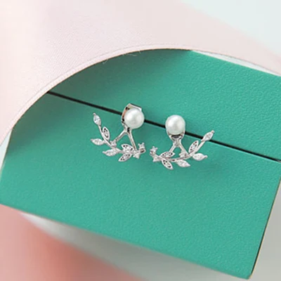 New Arrival Hot Sell Fashion Pearl Flower 925 Silver Needle Ladies Stud Earrings Jewelry Birthday Gift Wholesale Women