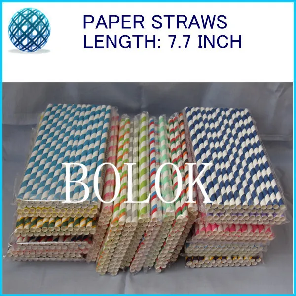 Free Shipping 700pcs/Lot 15 Colors Wedding Holiday Supplies Table Decoration Color Stripe Chevron Paper Straws