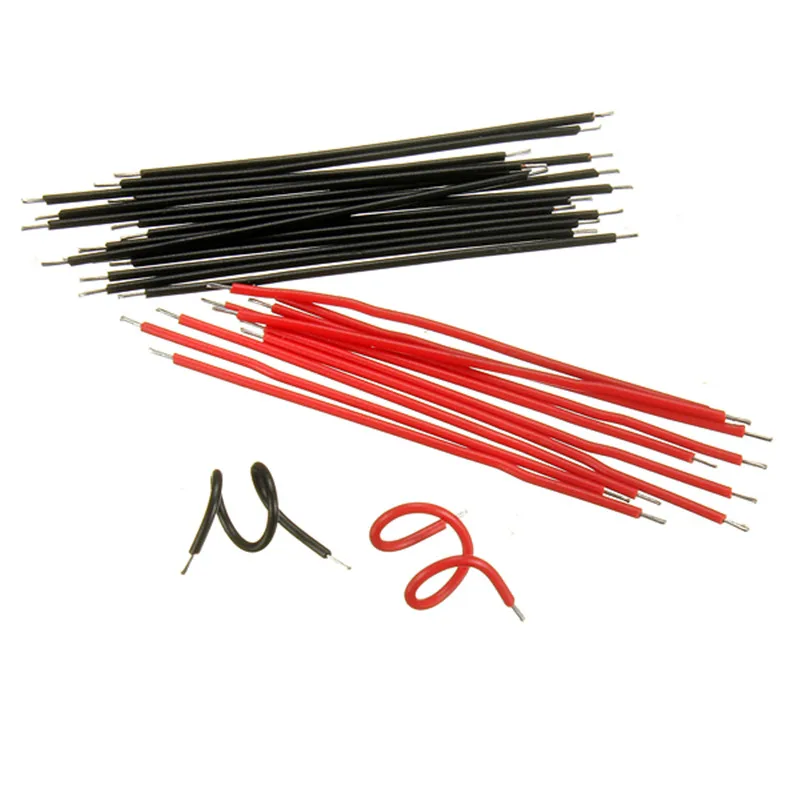 20pcs/lot Black/Red Conducting Wire Line Conductor Lead Breadboard Jumper Cable Wires Tinned Connection Diy Robot Toy Kit