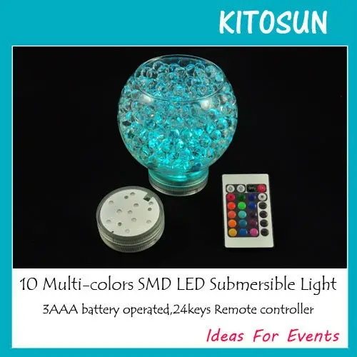 

Sale 4pcs/pack 2.8inch Colorful Submersible led light party decor under vase base Waterproof wedding led light