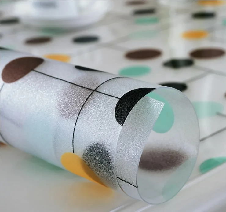 2019 new arrival 1.0mm thick plaid flower pattern pvc table cloth soft glass crystal board table covers protectors home textile