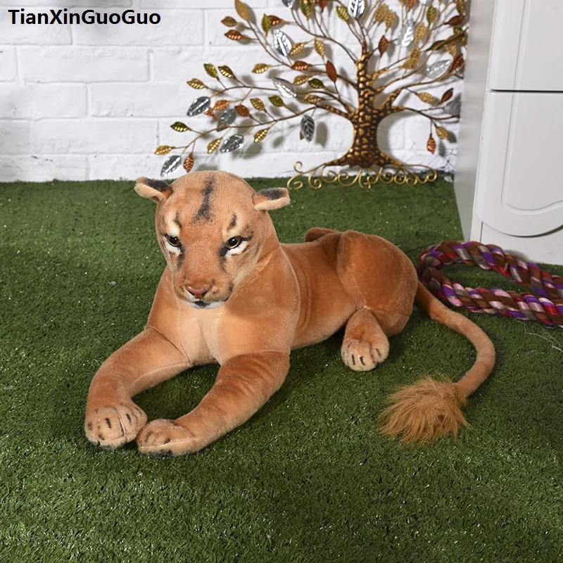 

big 75cm simulation lioness plush toy female lion doll , throw pillow birthday gift h2233