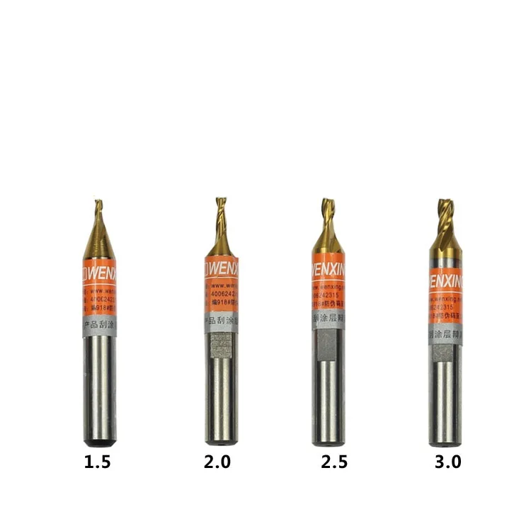 Оригинальная Концевая фреза Wenxing 1,5, 2,0, 2,5, 3,0, спиральное сверло для станка для изготовления ключей