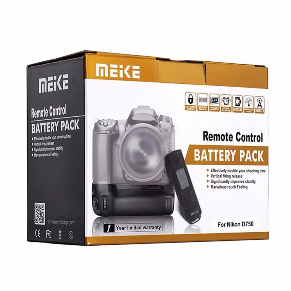 Imagem -05 - Meke-meike Multi-power Battery Grip Pack com Controle Remoto sem Fio para Nikon D750 Mk-dr750