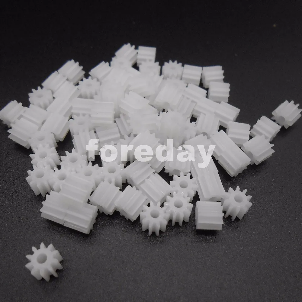 NEW 1000pc Plastic Spur Gear (102A) 4.8X6 H:D  0.5 Modulus T=10 Aperture: 2mm DIY Model Accessories 10T *FD267X100