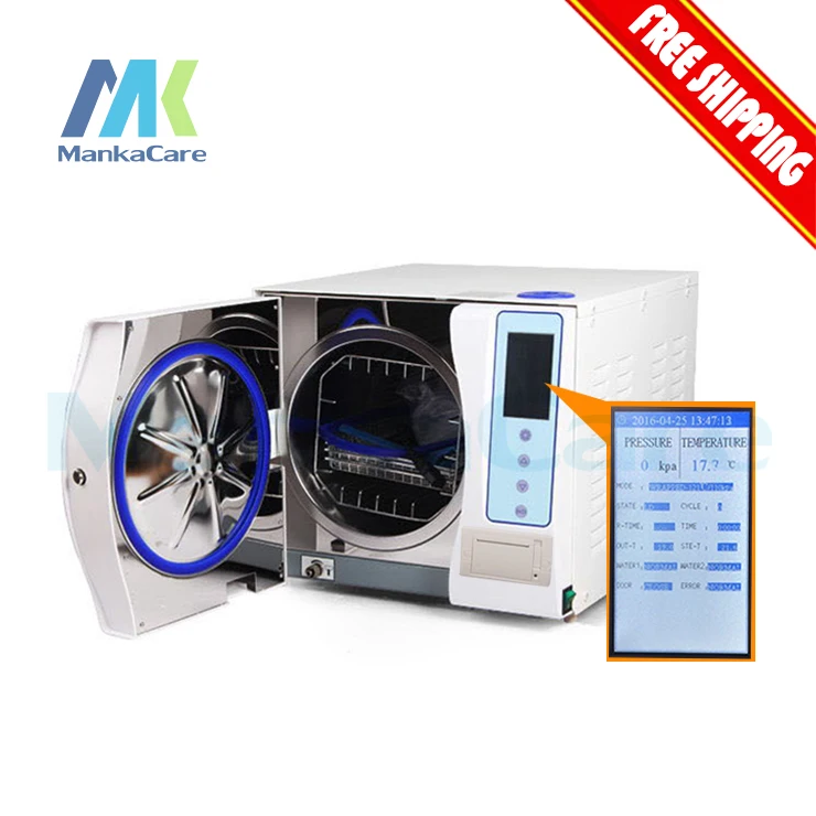 New Class B Autoclave with Printer 23 Liters Steam Sterilizer 23L Vacuum Steam Dental Sterilizer with CE Free shipping