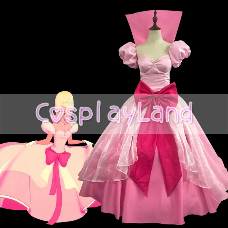 Princess Dress Adult Women Lottie Charlotte Cosplay Costume Halloween Pink Ball Gown Birthday Party Dress