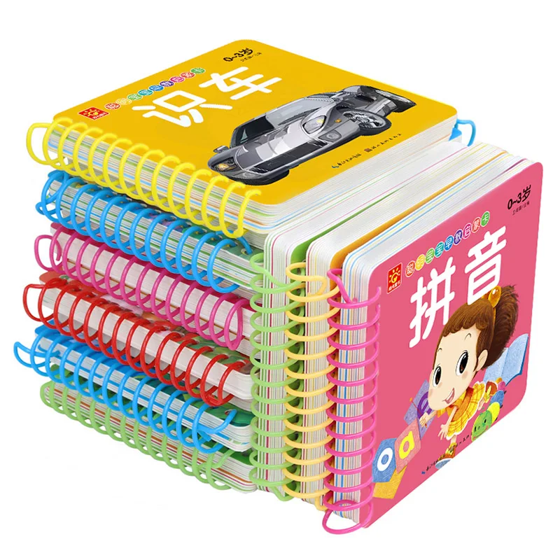 New 10pcs Kids Chinese Learning Cards pictures books with Pinyin English Chinese character book hanzi fruit animal people cards