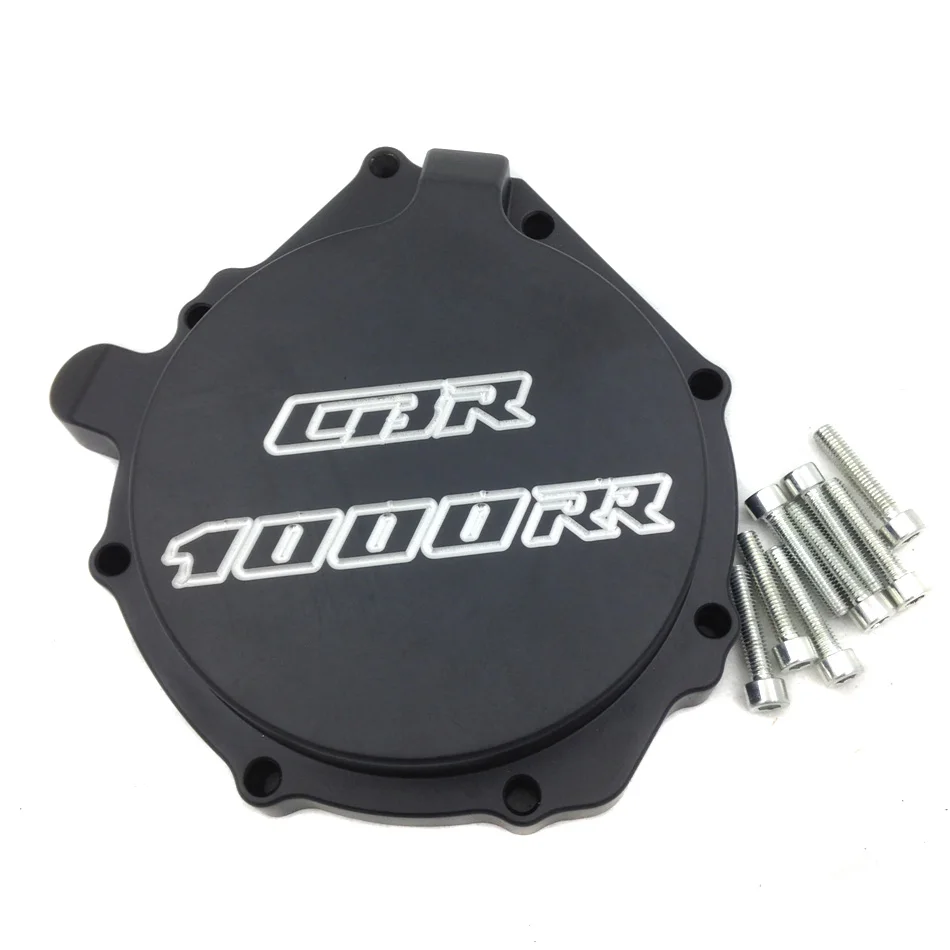 Engine Stator cover Left side For 04-07 Honda Fireblade CBR1000RR 2004 2005 2006 2007 Motorcycle Bike Black / Chrome