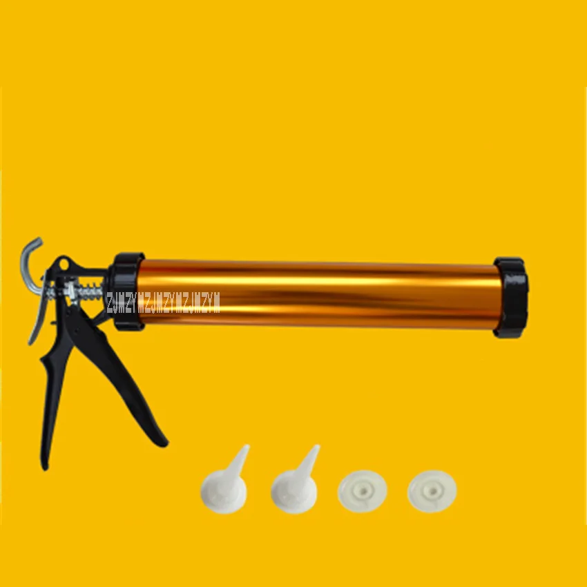 Dual-use Aluminum Alloy Structure Glass Glue Gun+2 Glue Mouth+2 Push Piece, Can be Installed 590ml/700g of Soft Gun Hot Selling