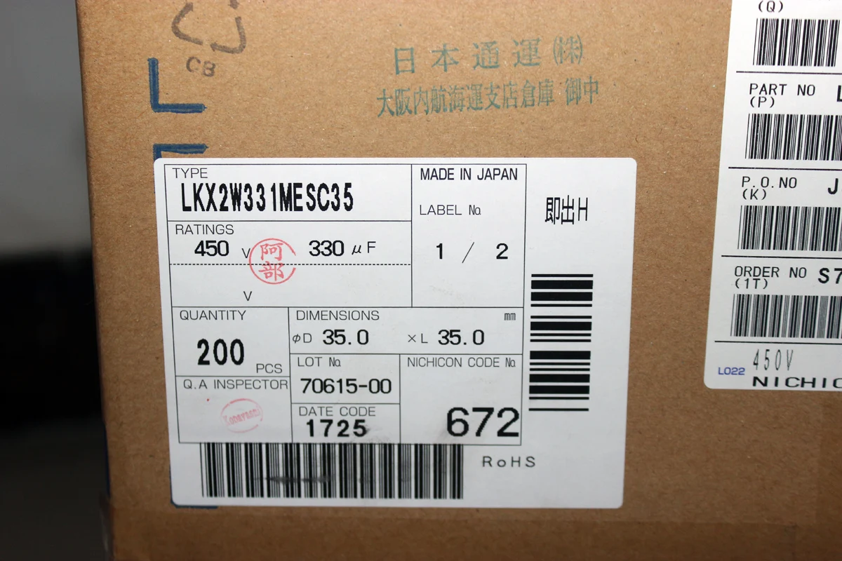 2PCS/10PCS Original Japan NICHICON KX 450V 330UF Tube Tube High Voltage Audio Electrolytic Capacitor FREE SHIPPING
