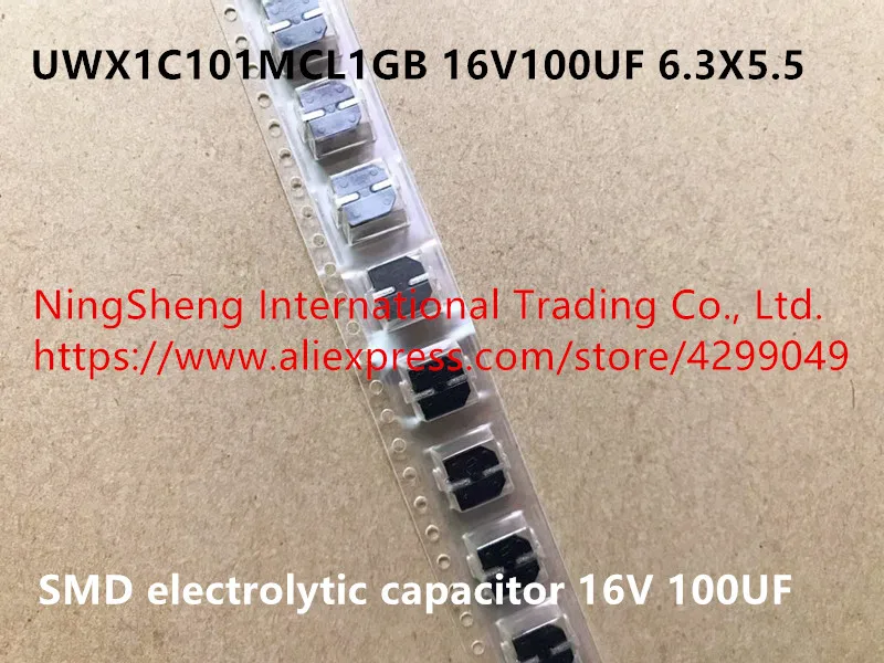 Original new 100% UWX1C101MCL1GB 16V100UF 6.3X5.5 patch electrolytic capacitor (Inductor)