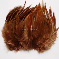 50 Pcs Brown Rooster Plumas 4-6 Inch / 10-15 Cm Pheasant Tail Chicken Feathers For Craft Hat Mask Dreamcatcher Decoration Plumes