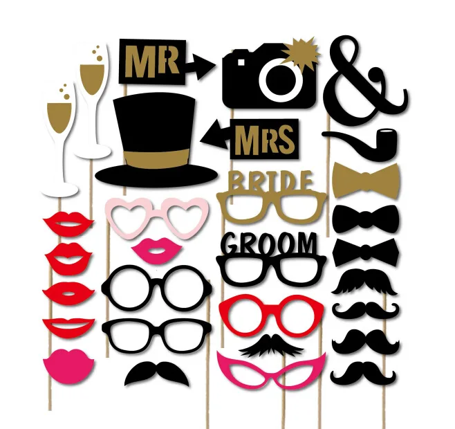 Chicinlife Funny Wedding Photo Props Photography Wedding Party Supplies Bridal Shower Decoration Bachelore Photo booth Props