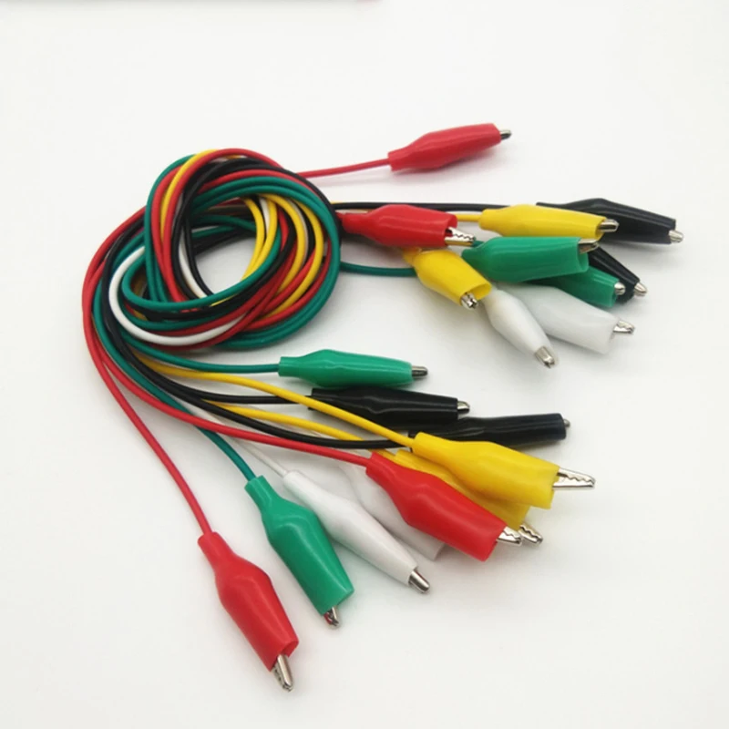 New 5pcs 50cm Crocodile clip Linenumber 35mm Double-ended Crocodile Clips Cable Alligator Clips Wire Testing Wire