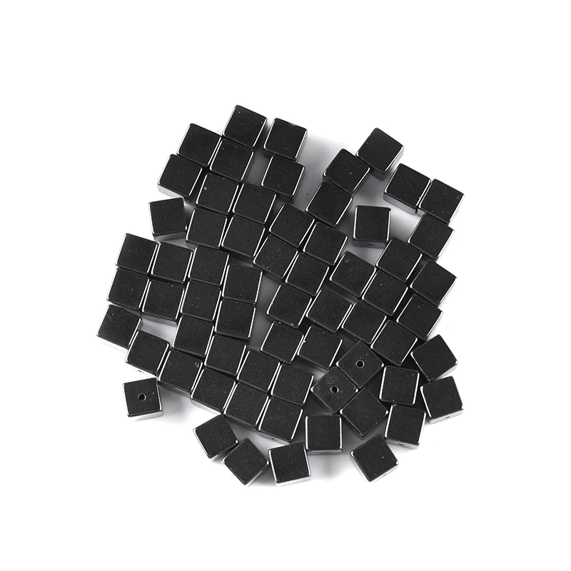 Natural Stone Square Black Hematite Beads Loose Beads 1/1.5/2/3/4/6/8/10mm for DIY Necklace Bracelet Jewelry Making Accessories