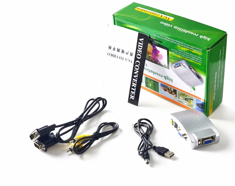 Vga Naar Av Composiet Converter Rca S-Video Signaal Adapter Switch Box Pc Naar Tv Nieuw
