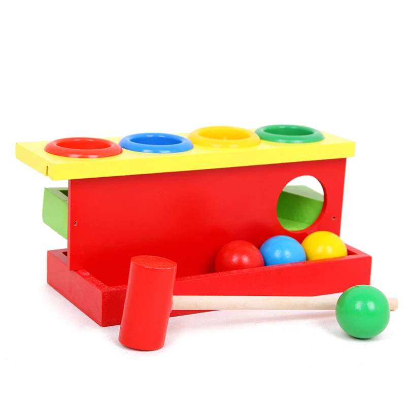 Wooden Knock Beat Balls Montessori Material Educational Toys For Children Orbital Rolling Ball Oyuncak Baby Ping Pong Table