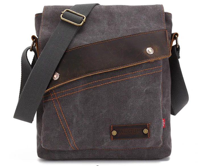 Imagem -02 - Augur-bolsa Mensageiro Vintage para Homens Bolsas Individuais Masculinas Bolsa Designer de Lona Bolsas Escolares Casuais para Estudantes