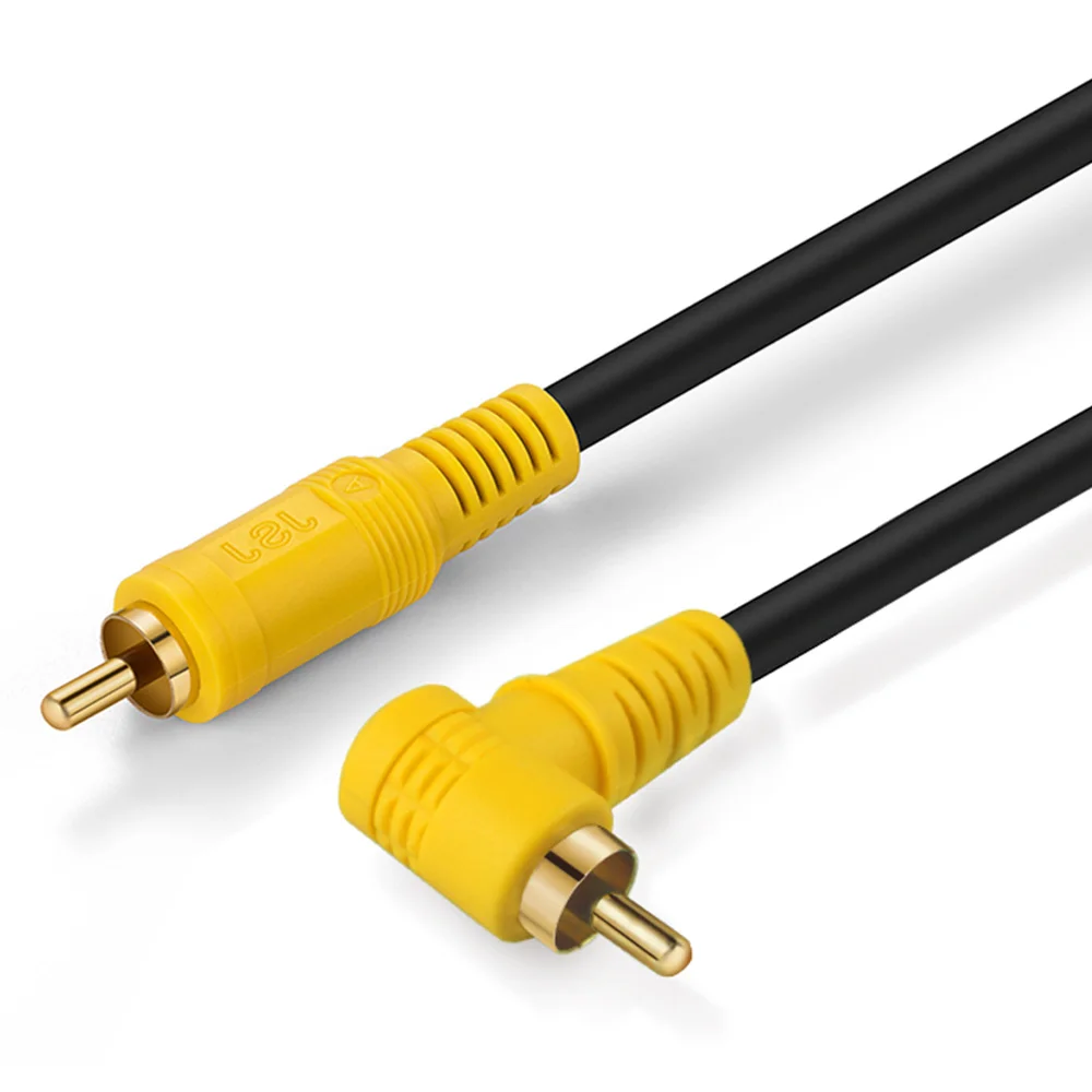 HIFI RCA Cable Right Angle SPDIF 5.1 Male to Male Coaxial Digital Audio Video AV Speaker Cable 75ohm Subwoofer Cord