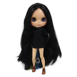 ICY DBS Blyth doll 1/6 30cm bjd tan skin joint body black mixed colorful hair. NO.BL117/3208/6208