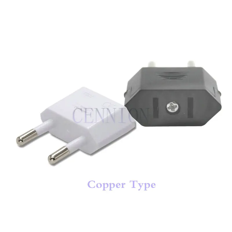 Copper US to EU Euro AC Power Plug Travel Adapter Converter 100pcs CE FCC certification express shipping