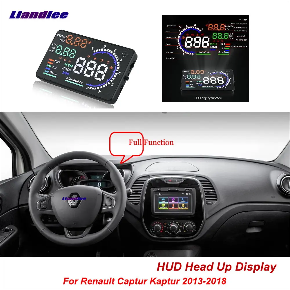 

Автомобильный проектор HUD для Renault Captur Kaptur 2013-2018, динамический водительский компьютер, HD Проекционный экран, OBD-детектор