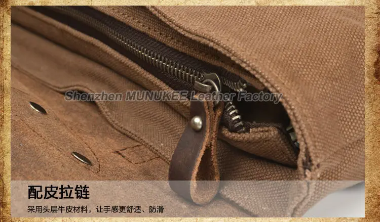 Vintage Military Canvas Leather Men Messenger Bag Men Shoulder Bag Men Bag tote Handbag Leather Briefcase Crossbody Bag Sling