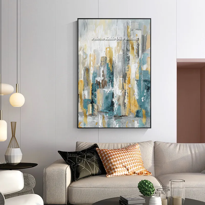 

Multicolour Modern Abstract Hand Painted Oil Painting Popular Canvas Painting Quadros Cuadros Wall Art for Living Room