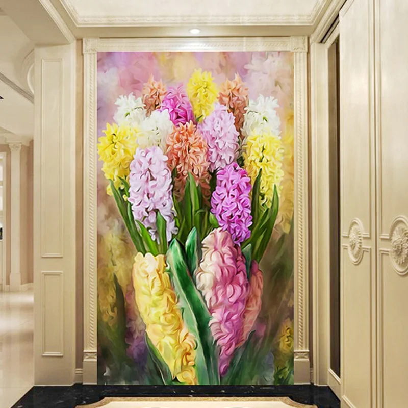 

3D настенная бумага в современном стиле с цветком, красочная гостиная для учебы, фон для дивана, настенная бумага на заказ