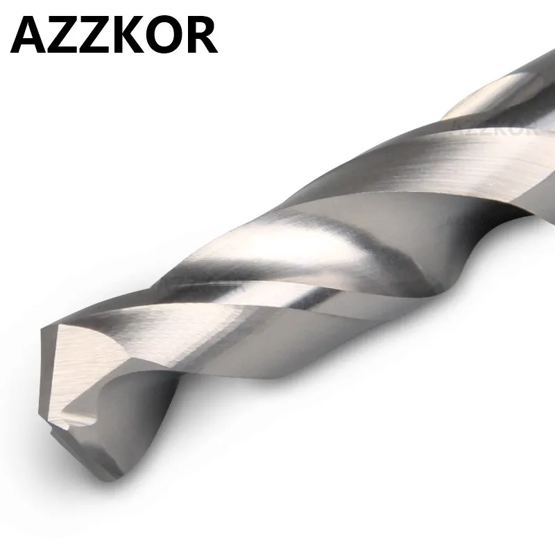 AZZKOR Carbide Alloy Drill Tungsten Steel Super Hard Stainless HRC50 Twist Bit Straight Handle Solid Drill For CNC Lathe Machine