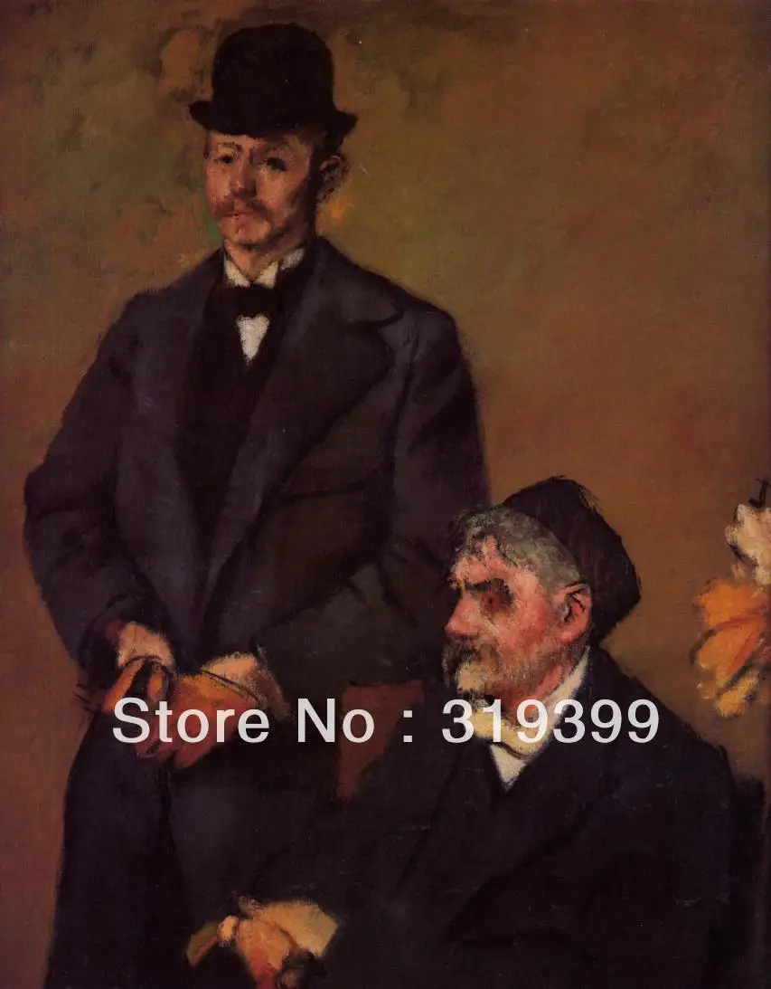 

100% handmade Oil Painting Reproduction on Linen Canvas,Henri Rouart and His Son Alexis by edgar degas ,Free Shipping