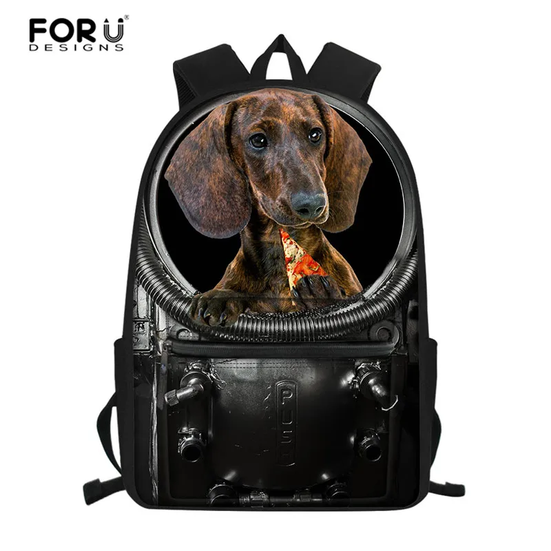 

FORUDESIGNS Dachshund Horse School Bags for Girls Boys Pocket School Backpack Elementary College Travel Backpack Mochila Escolar