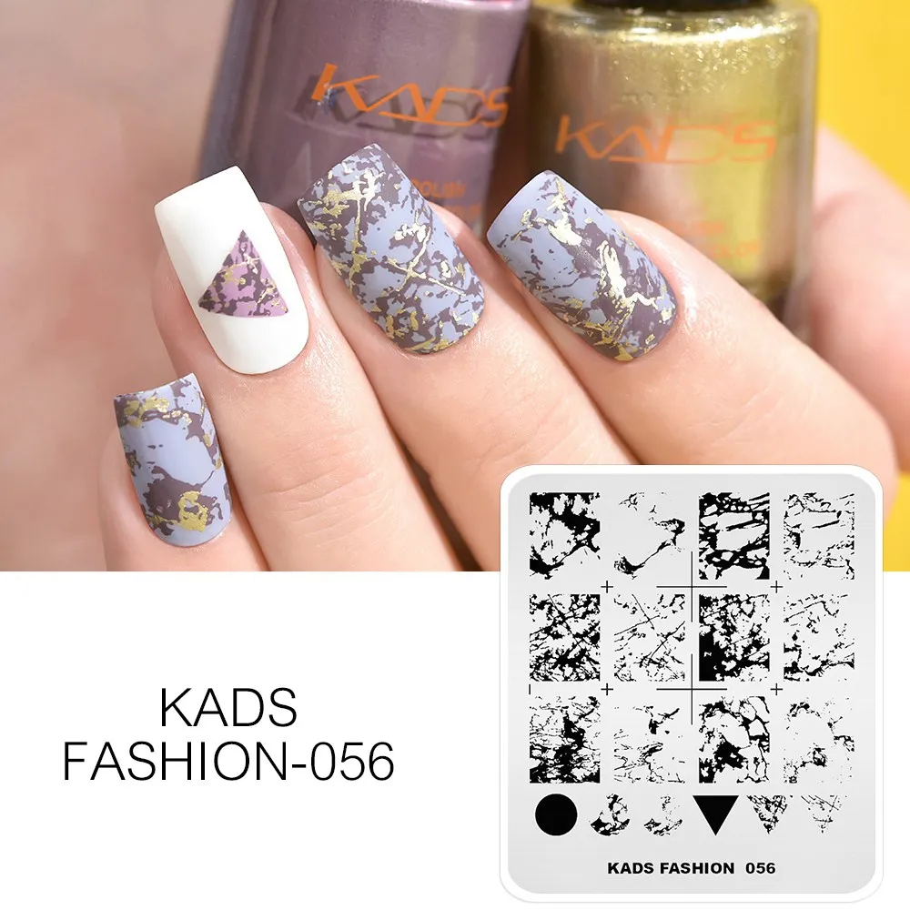 KADS New Stamper Fashion 056 Nail Stamping Plates Marble Patterns Image Manicure Stamping Template Overprinting for Nail Art