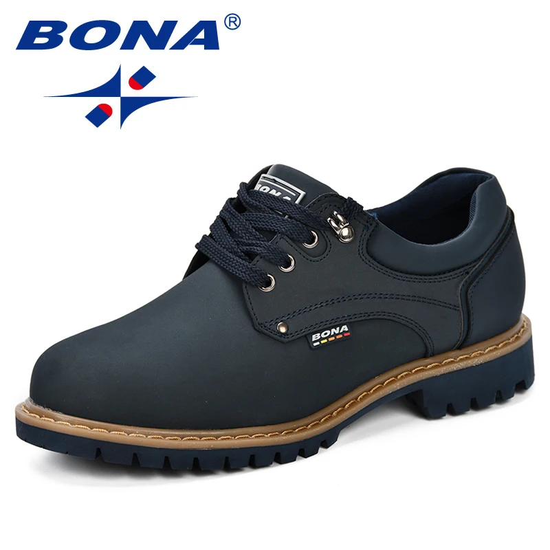 BONA-zapatos informales de cuero para Hombre, calzado de otoño, piel de vaca dividida, Oxfords, Envío Gratis